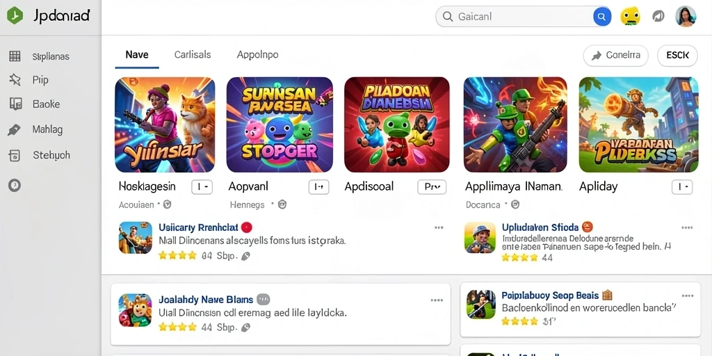 Tampilan awal game yang menarik dengan berbagai pilihan karakter.
