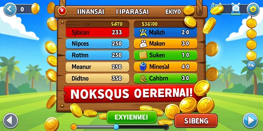 Tampilan awal game yang menarik dan ramah pengguna.