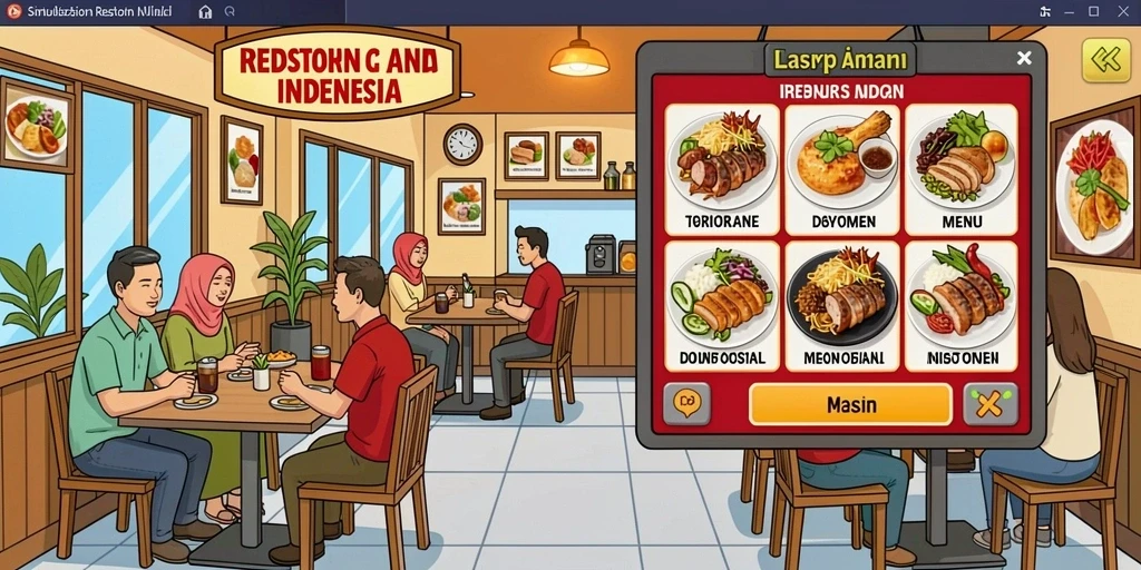 Screenshot menunjukkan antarmuka permainan yang menarik dan informatif.