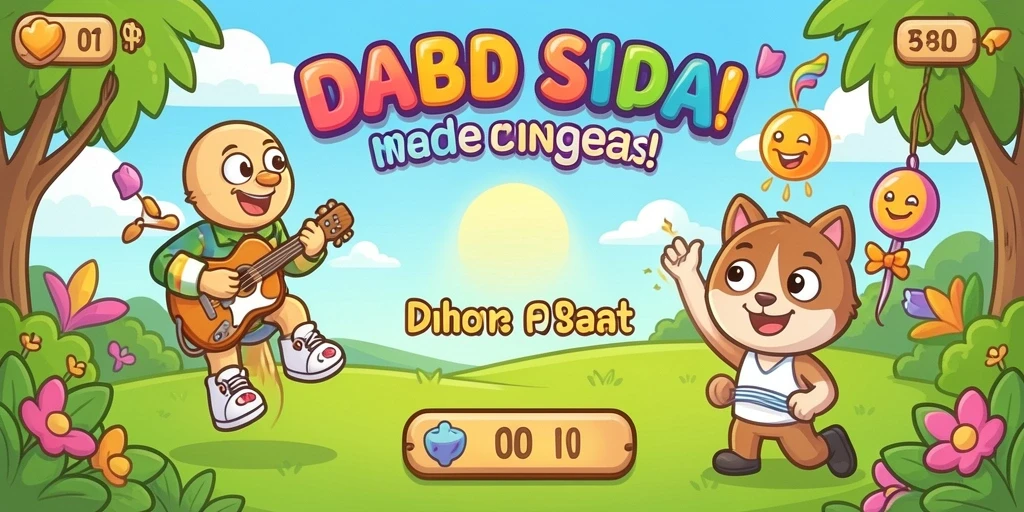 Tampilan awal game yang menarik dan penuh warna.